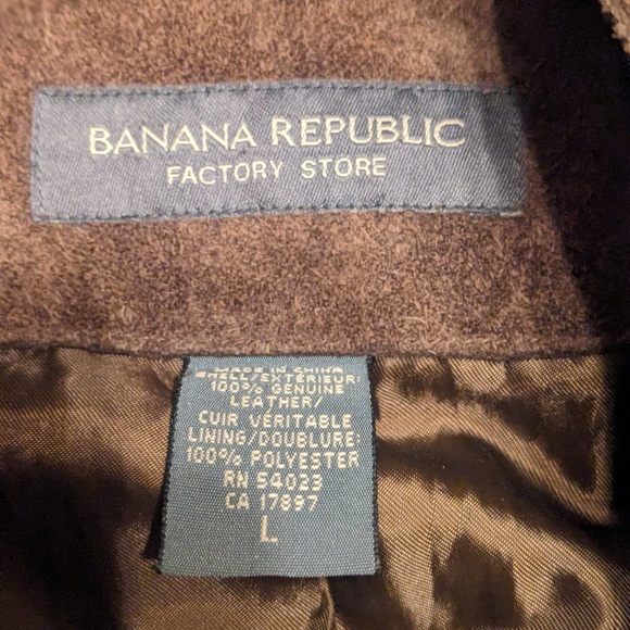 Banana Republic Men’s Genuine Leather Jacket - Size Large - Picture 3 of 4